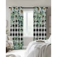 thumbnail image 3 of Green Eucalyptus Leaves Blackout Curtains, Light Blocking Print Window Curtains, Daisy Floral Thermal Insulated Window Drapes for Living Room Kitchen Cafe 2 Panels, 104"W x 72"L, 3 of 9