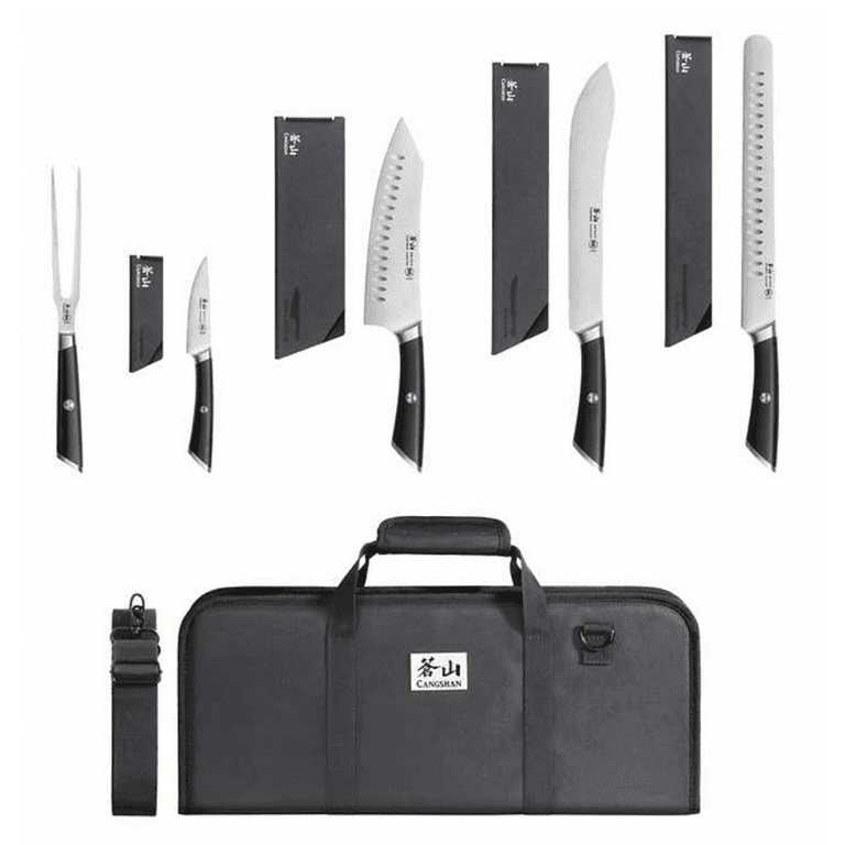 Cangshan German Steel 6-Piece BBQ Knife Set, Black Cut Resistant Bag &  Sheaths