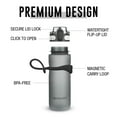 thumbnail image 3 of OHMY FIT Tritan Sports Water Bottle 18 oz, Magnetic Strap Fast Flow Straw, Silicone Carrier Holder Handle Accessory, 1 Click Open Sports Flip Top, Leak Proof Lid on Wide Mouth, BPA Free, 3 of 9