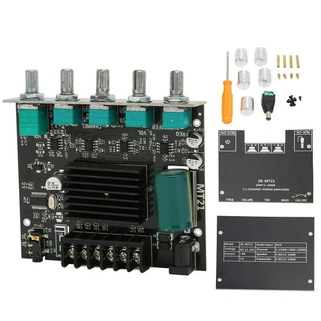 Placa amplificadora BT ZK‑MT21 de alta potencia con sonido estéreo, 12-24 V CC, para altavoces de 15-100 W y 4-8 Ω.