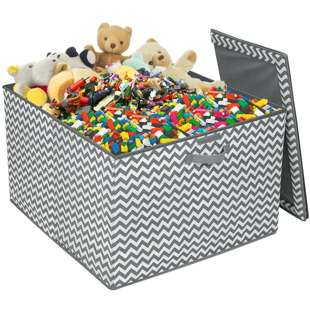 grey fabric toy box