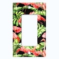 thumbnail image 5 of Metal Light Switch Plate Outlet Cover Tropical Pink Flamingo Flower Leaves FGO001, 5 of 13
