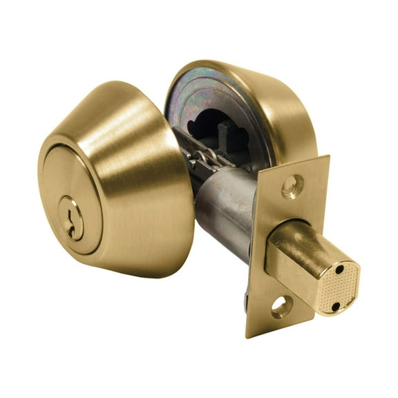 Home Plus Polished Brass Brass Double Cylinder Deadbolt