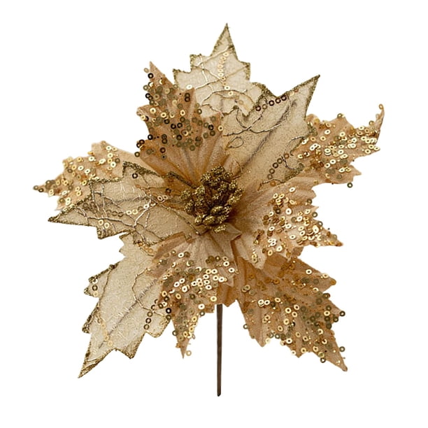 Adornos artificiales Zulema simulación de centro de mesa dorado 25 cm x 20 cm