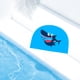 thumbnail image 3 of Gorro de natación 3D PU para , gorros de natación para menores de 12 años Niño niña con gorro de baño de pelo corto a mediano - Azul Shark1 Tiburón azul1 Sunnimix Nadar infantil, 3 of 8