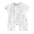 thumbnail image 2 of Antinious Short Sleeve Bodysuits for Kids,Boys And Girls Summer Bodysuit,Child Summer Newborn Printing Round Neck Short Sleeved Short SuitRompers,White,73, 2 of 3