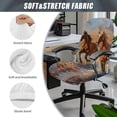 thumbnail image 6 of POLERO Horse Dustproof One Piece Office Rolling Chair Protector Slipcover, Breathable Elastic Cloth High Back Chair Slipcover for Workspace, 6 of 7