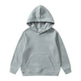 thumbnail image 6 of Ulanda Girls Hoodie Trendy Cute Hooded Sweatshirt with Pocket Baggy Kids Pullover Winter 2025 Back to School Clothes Teens (Light Gray, 13-14 Years), 6 of 6