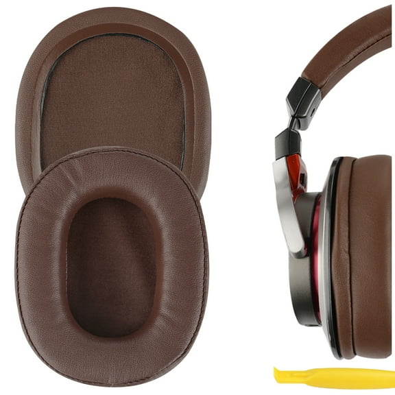 Geekria QuickFit Replacement Ear Pads for Audio-Technica ATH-MSR7/ MSR7NC/ MSR7BK/ MSR7GM/ MSR7b, SR50BT Headphones, Ear Cushions with Video Guide (Brown)