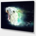 thumbnail image 2 of White Tiger with Open Jaws - Animal Canvas Wall Art, 2 of 3