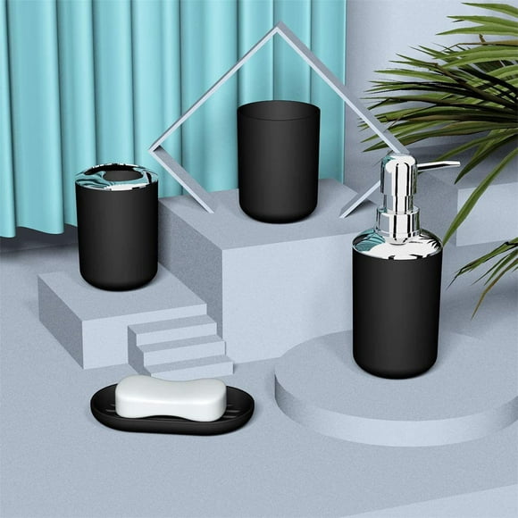 Special Offer! 4 Piece Bathroom Accessory Set With Soap Dispenser Pump, Toothbrush, Tumbler And Soap Dish