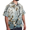 thumbnail image 2 of Tree Men's Short Sleeve Button Down Poplin Hawaiian Shirt for Summer Beach, Casual Printed Unisex Style, 2 of 6