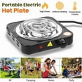 thumbnail image 5 of 1000W Portable Kitchen Electric Single Burner Hot Plate Cooktop Cooking Stove Us, 5 of 6
