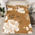 thumbnail image 2 of Manfei Retro Ustic Flower Twin Sheet Sets,Natural Plant Twin Fitted Sheet,Brown Beige Flat Sheet For Girls Boys,Super Cozy Room Decor,3 Pieces, 2 of 7