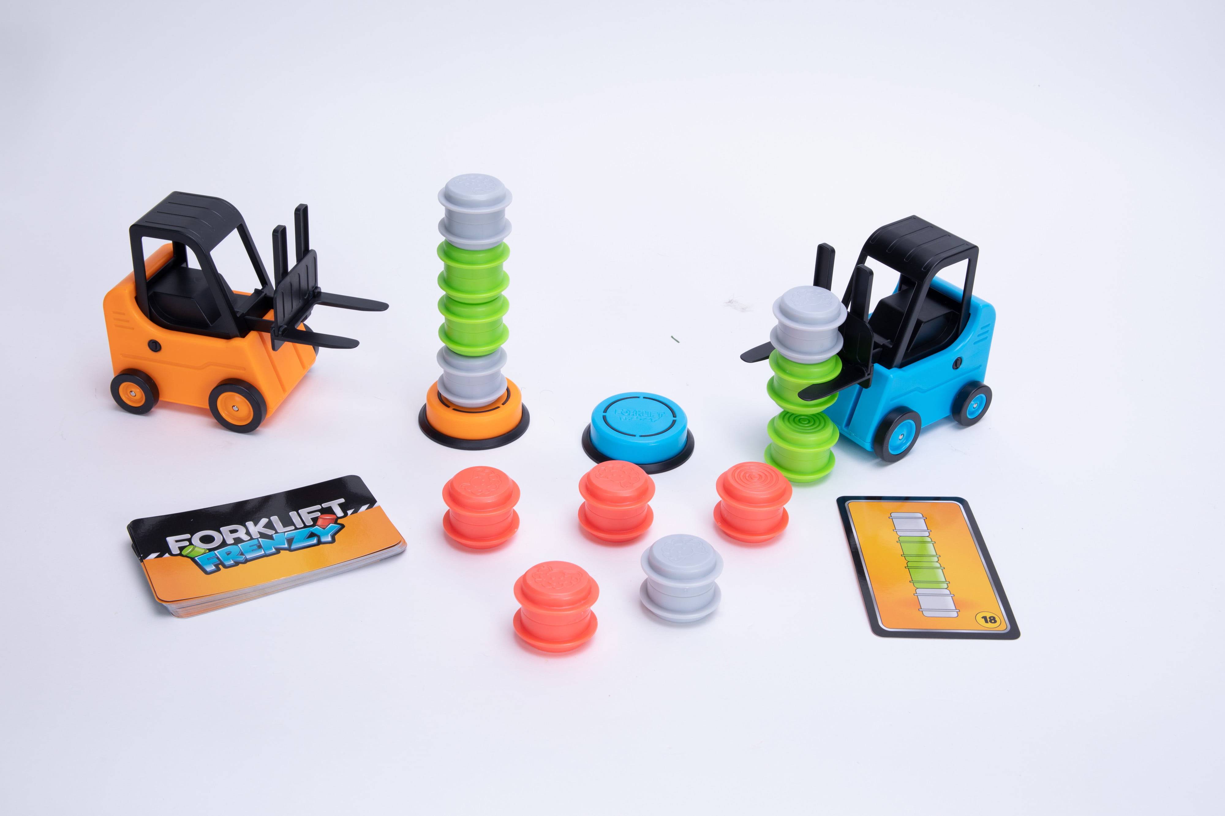 Forklift Frenzy made our best sellers list! 🏗️🔥⁠ ⁠ Start the round by  drawing a card. Your goal is to stack the barrels to match the…
