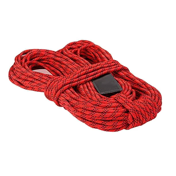 Ruiboury 8mm Diameter Safety Climbing Rope Hooks Emergency Wear-Resistant  Rope High Strength Survival Paracord Tools Mountaineering Red/20m 