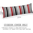 thumbnail image 3 of Abstract Stripes Body Pillow Cover Red and Black White Grey Striped Long Pillow Case with Zipper Decorative Soft Bedding Pillowcase Modern Stripe Pillow Covers for Couch,Bedroom,Home Gifts 20"x54", 3 of 6