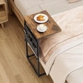 thumbnail image 2 of C Shaped Side Table Set - Height Adjustable with Storage - Rustic Brown, 2 of 9