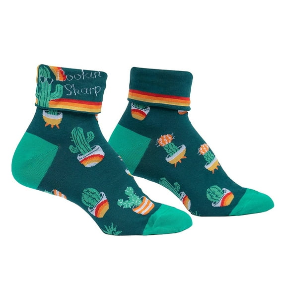 SOCK it to me 2-Way Turn Cuff Crew Socks (Q0015),Lookin' Sharp