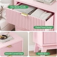 thumbnail image 5 of FANRAL Fluted 3 Drawer Nightstand,Modern Bedside Table with Anti-Tip Safety Design,Wood End Table for Bedroom Living Room,Pink Night Stand, 5 of 7