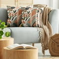 thumbnail image 5 of Ambesonne Monstera Throw Pillow Cover 2 Pack, Abstract Mid Century Boho, 18", Beige Green and Burnt Orange, 5 of 7
