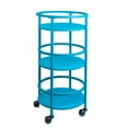 thumbnail image 2 of Mainstays  32" 3-Tier Rolling Round Kitchen Bar Storage Cart, Blue, 2 of 7