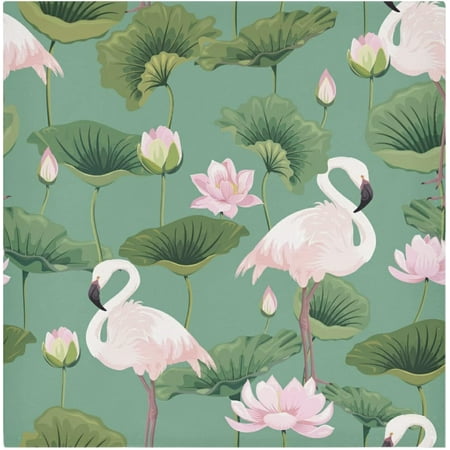 Shukong Cloth Napkins Set of 6 Pink Flamingo Lotus Printed Decorative Polyester Dinner Napkins Soft Comfortable Reusable Table Cloth Napkins for Family Dinner, 20x20in