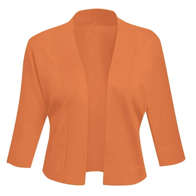 2025 Cardigan pour Femmes Cardigan pour Femmes en Tricot Uni à Manches Longues pour Robe Élégant Simple Polyvalent Court Chandail Beige Cardigan pour Femmes