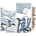 thumbnail image 5 of Fantaslook Striped Long Sleeve Shirts for Women Crewneck Tunic Tops Color Block Blouses Fall Pullover, 5 of 7