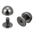 thumbnail image 1 of Unique Bargains 8x5mm Screw Back Rivets Solid Round Head Leather Studs Black 20 Pack, 1 of 5