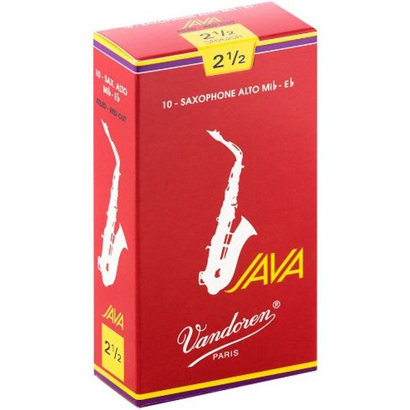 Vandoren Java Roseaux de Saxophone Alto Coupe Rouge - 2.5, 10 Boîte