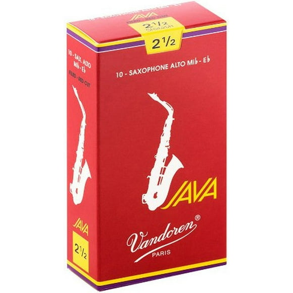 Vandoren Java Roseaux de Saxophone Alto Coupe Rouge - 2.5, 10 Boîte