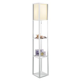 Sh Lighting 6958br A 63 H Wooden Shelf Floor Lamp With Floral