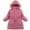 Pink, variant on Jgppe Girl's Long Coat Hodded Windproof Long Sleeve Full Zip with Pocket Winter Warm Outerwear 5-9 Years