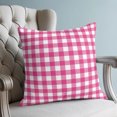 thumbnail image 4 of Pillow Covers 16x16 Set of 2, Peach Pink Checked Throw Pillow Covers Decorative Couch Cushion Cover, Farmhouse Buffalo Plaid Country Grid Microfiber Soft Pillowcases for Bedroom Living Room Sofa, 4 of 9