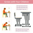 thumbnail image 4 of Kids Study Desk and Chair Set, LVYUAN Children School Study Drawing Desk Chair Height Adjustable Kids Table Desk and Chair Set with Storage Drawer, Hook Woody, 4 of 16
