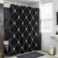 thumbnail image 4 of Black Plaid Shower Curtain - Water Repellent Fabric Shower Curtains Washable, Farmhouse Art Checkered Modern Decorative Polyester Cloth Bathroom Curtains Modern Bath Decor 36"x72", 4 of 8