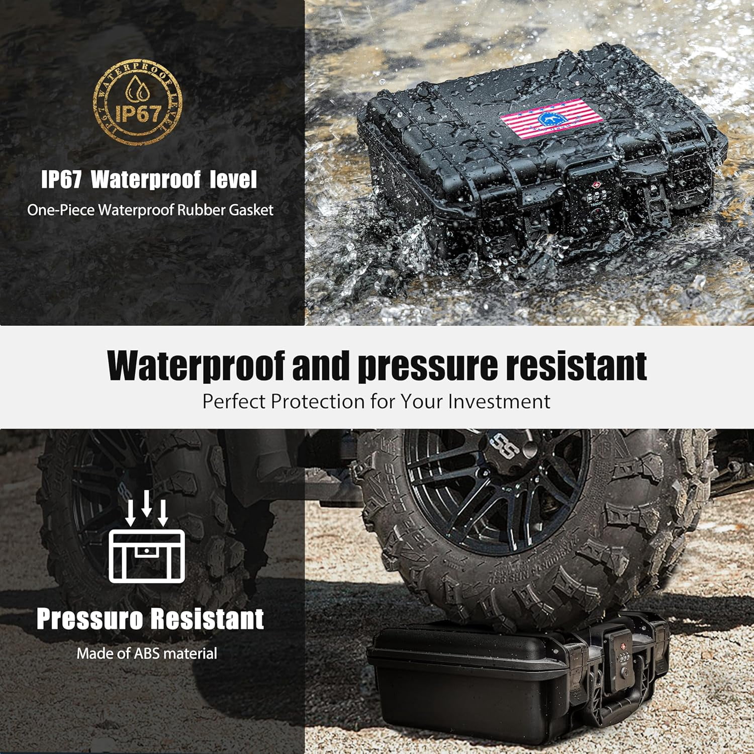 Lockable TSA-Compliant Waterproof Foam-Lined Handgun Case for Glock Series Transport & Storage