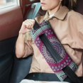 thumbnail image 2 of Artistic Spiritual Mandala Seat Belt Pillow - Plush Mastectomy Car Cushion - Post Surgery Recovery Pad with Mandala Tribal Design, 2 of 4