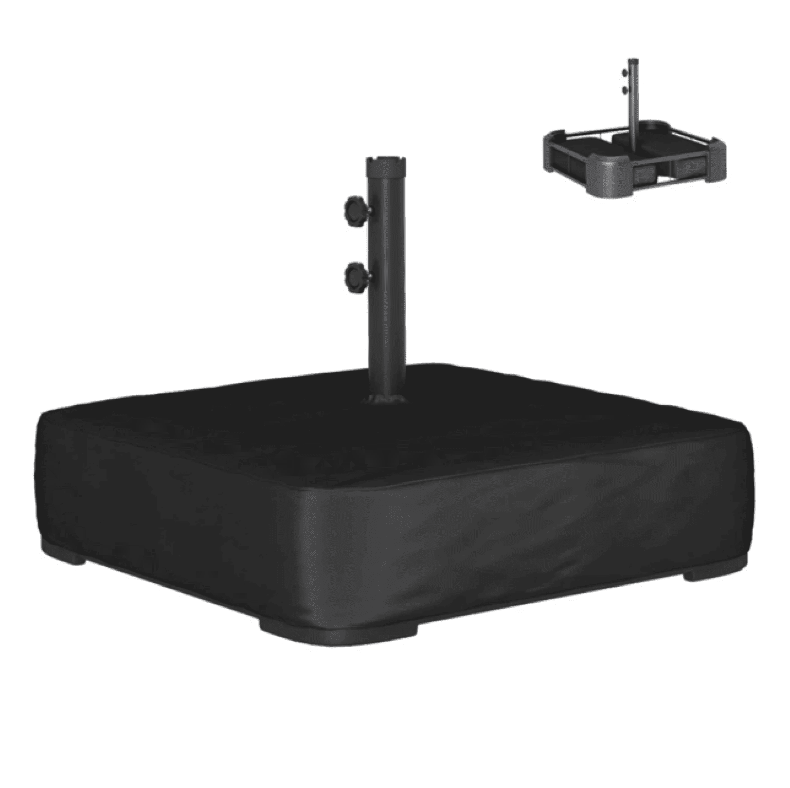 Umbrella Base Outdoor, 30.7 Inch Heavy Duty Steel Patio Umbrella Stand, Black Powder Coated Metal Frame, Fits 1.89" Pole, Sand or Water Filled for Stability