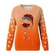 thumbnail image 3 of Gibobby Sudaderas navideñas Moda para mujer Navidad Estampado Sudadera Cuello redondo Ajuste Tops Casual Manga larga Camisas de entrenamiento Blusa suelta(Naranja,XG), 3 of 5