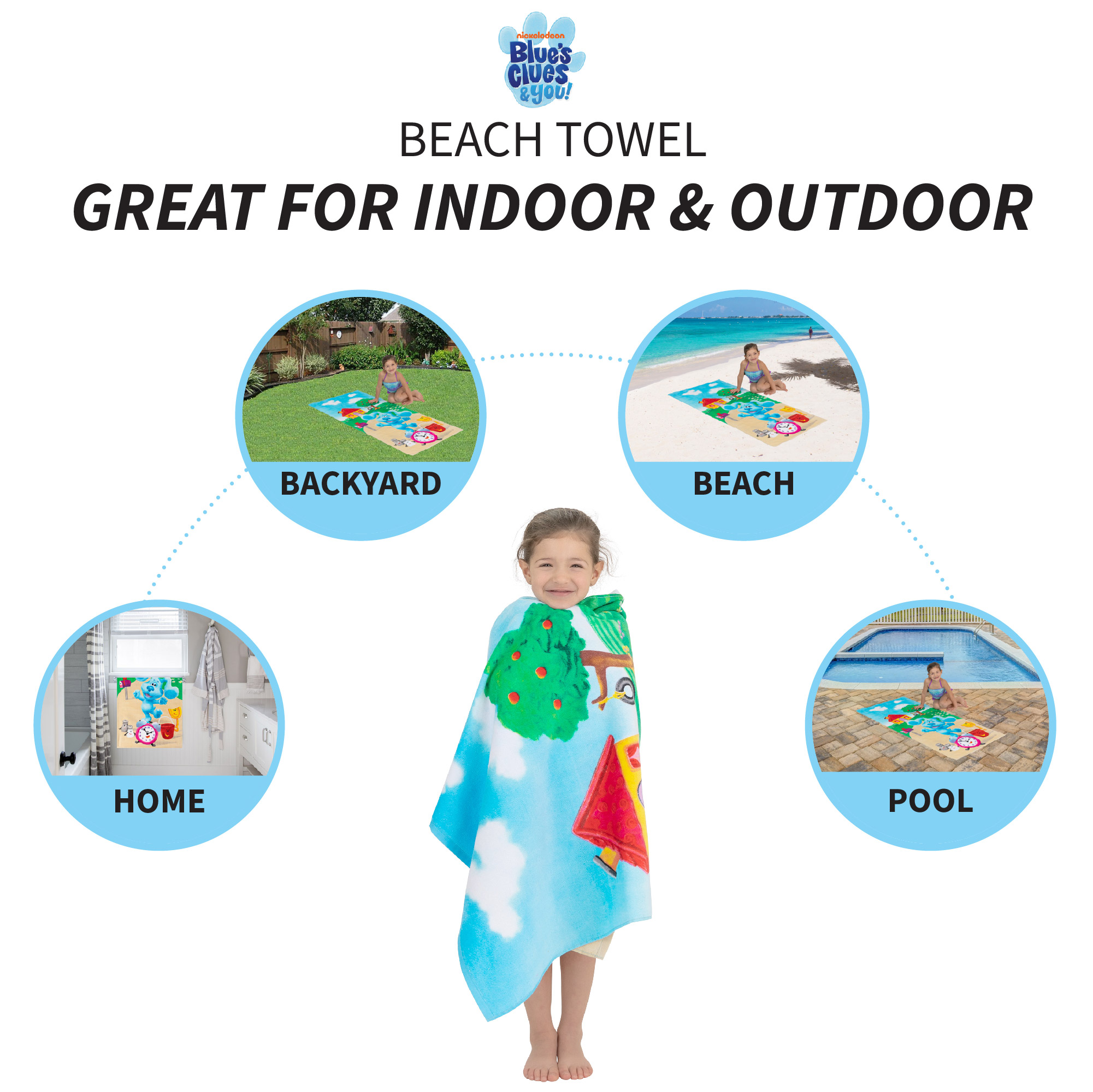 Kids 2-Piece Character and Stripe Cotton Beach Towel Bundle Set - image 5 of 11