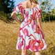 thumbnail image 5 of Vestido de manga corta mitad negro mitad blanco conjuntos de verano para mujer 2025 vestido mujer vestido de verano, 5 of 7