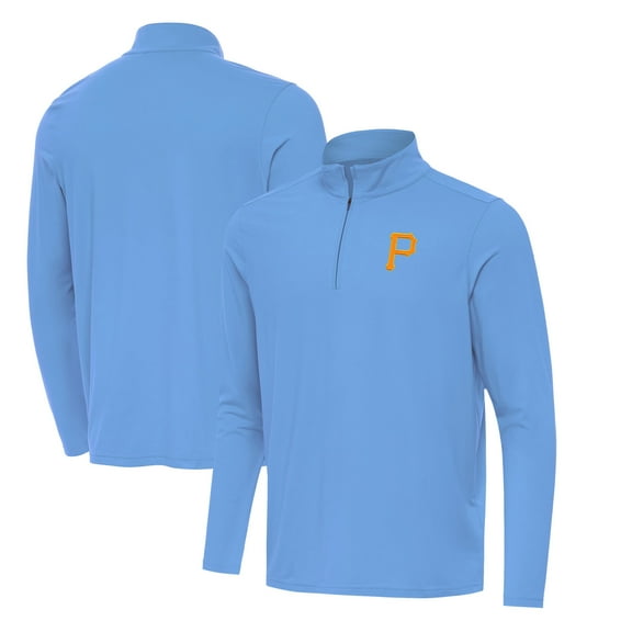 Men's Antigua  Powder Blue Pittsburgh Pirates Intent Quarter-Zip Top