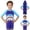 Blue Swimwear, variant on CAIVO Boys One-Piece Swimsuit With Matching Swim Cap Cartoon Design Sun Protective Rash Guard Toddler Kids Swimming Versatile Summer Swimwear