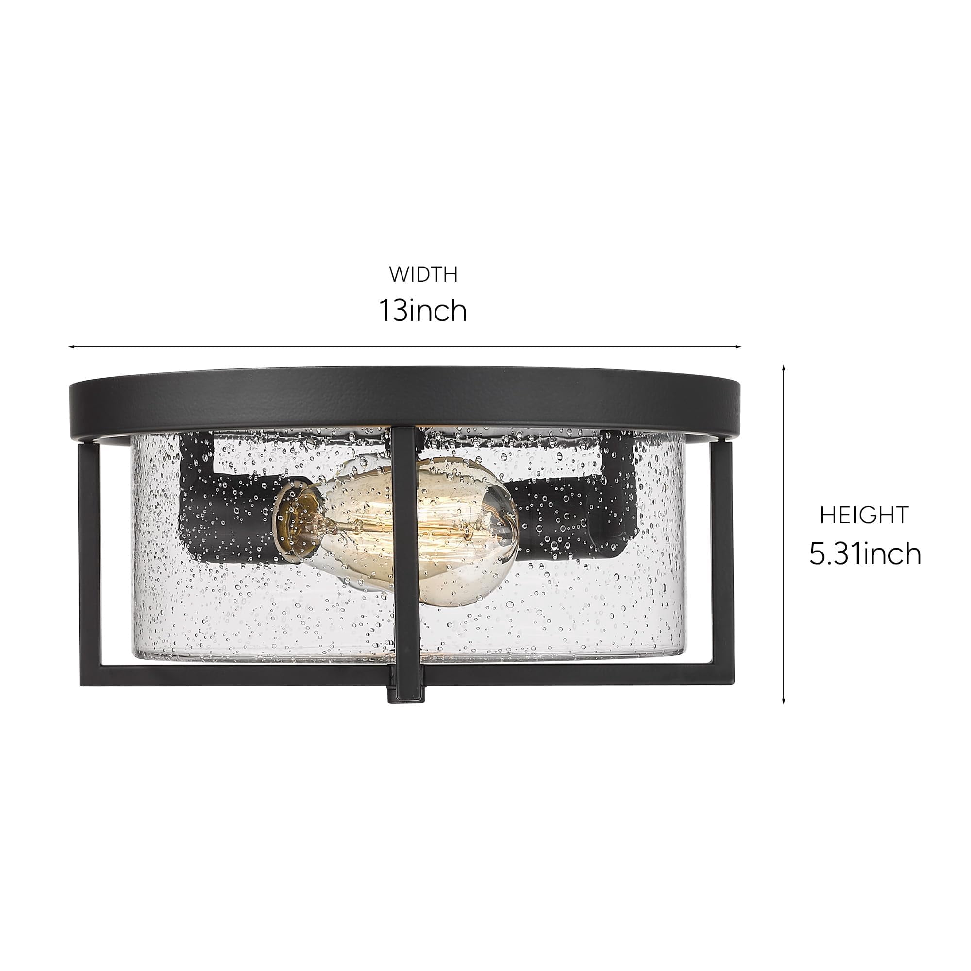 Flush Mount Ceiling Light, Kitchen Island Metal Ceiling Light Fixtures,Bedroom Flush Mount Light for Hallway, Kitchen, Entryway and Foyer (Black, 5.5" H)