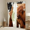 thumbnail image 3 of Castle Fairy Teens Highland Bull Black Out Curtains,Rustic Animal Curtains Pack of 2 (42x63 Each),Cow Print Bedroom Curtains,Ultra Soft Home Decor, 3 of 6