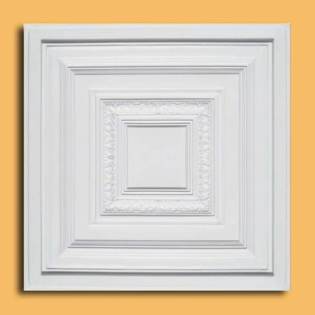 Antyx White PVC Ceiling Tiles for Drop in Grid System (10 (Best Filler For Ceiling Cracks)