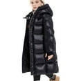 thumbnail image 4 of Mercatoo Long Puffer Coat for Boys Girls Winter Quilted Zip Up Hooded Jacket Kids 𝐖aterproof Warm Solid Outdoor Down Outerwear, 4 of 8