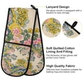 thumbnail image 2 of Yayeee Double Oven Mitt Kitchen Heat Resistant Baking 35" x7" Quilted Glove, Pink Floral Wave, 2 of 6
